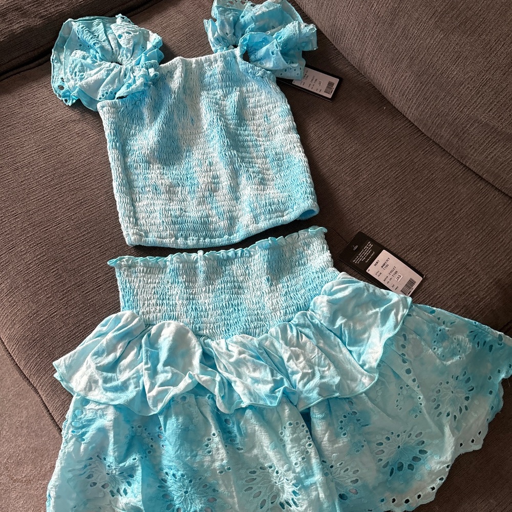 Flowers by Zoe 2 piece blue tie dye